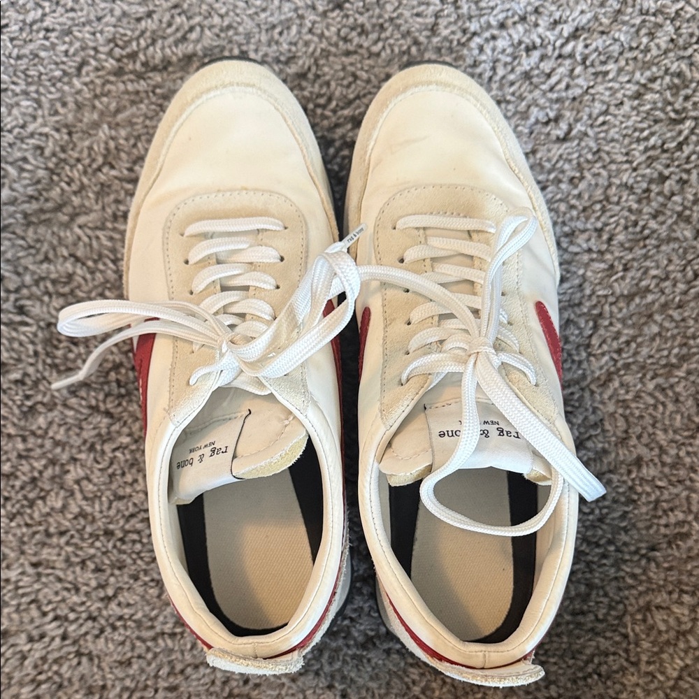 Rag & bone retro runner sneaker cream with red size 6US/36EU